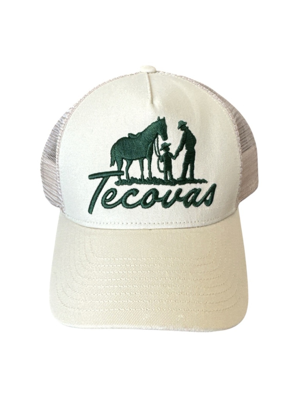 Tecovas Cowboy & Son 5 Panel Mid Pro Trucker Hat Cream Green NWT
